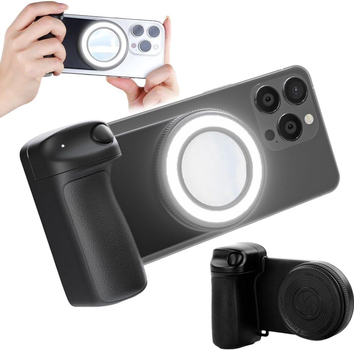 Smartphonehouder met stabilisator, invullicht en reflector, selfie-stabilisator