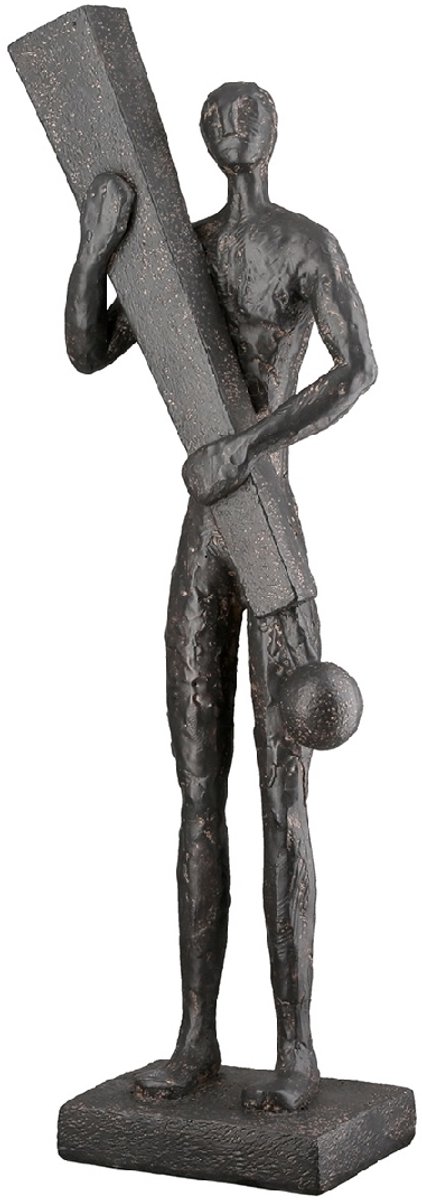 Sculptuur persoon met uitroepteken