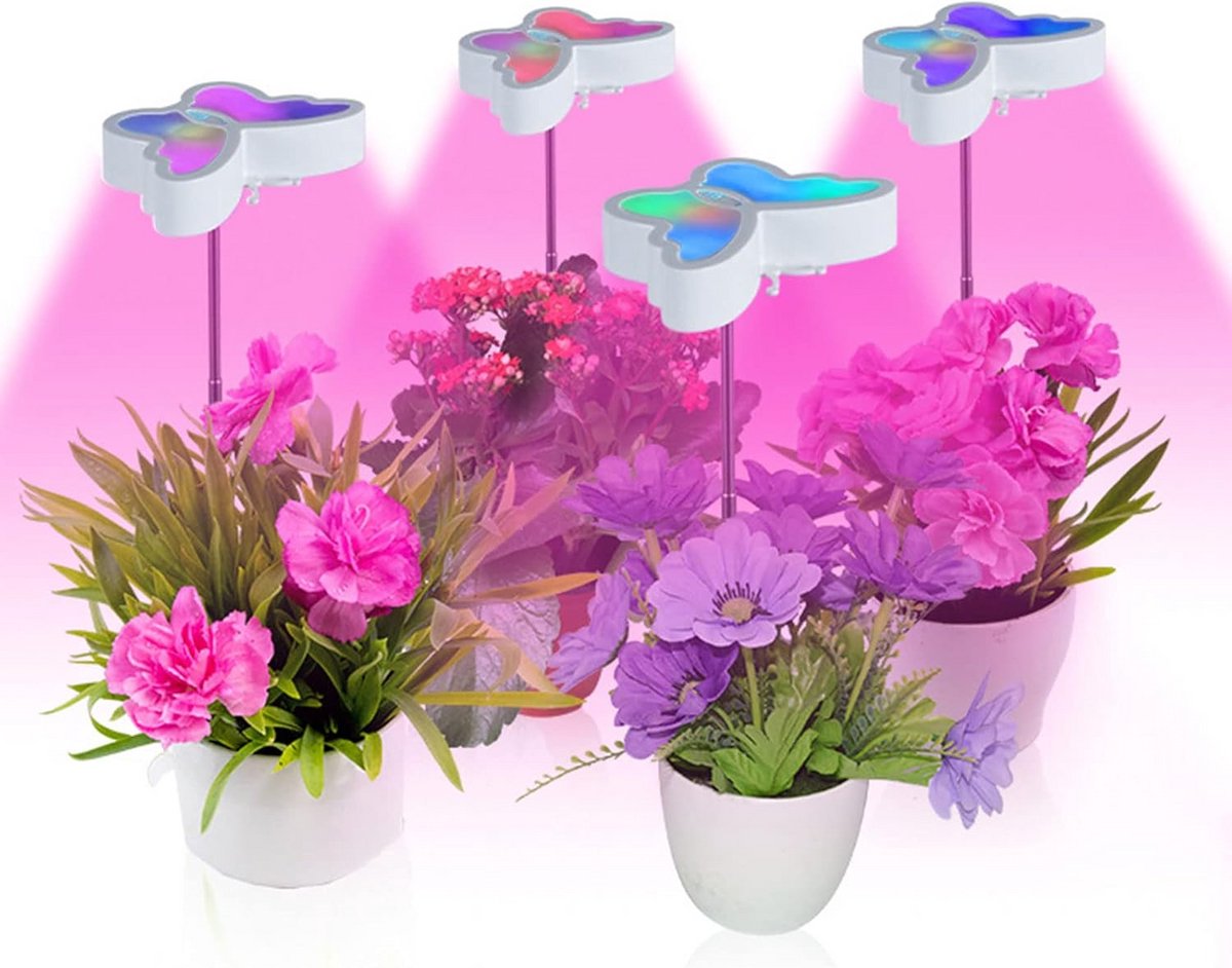 LED Groeilamp voor Kamerplanten met Volledig Spectrum - Verstelbare Zwanenhals, 3 Lichtmodi, Automatische Timer