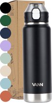 VANN® RVS Drinkfles met rietje 750 ML voor volwassenen - Bidon met rietje - sportfles 24 uur koud/12 uur warm - VANN ACTIVATE BOTTLE