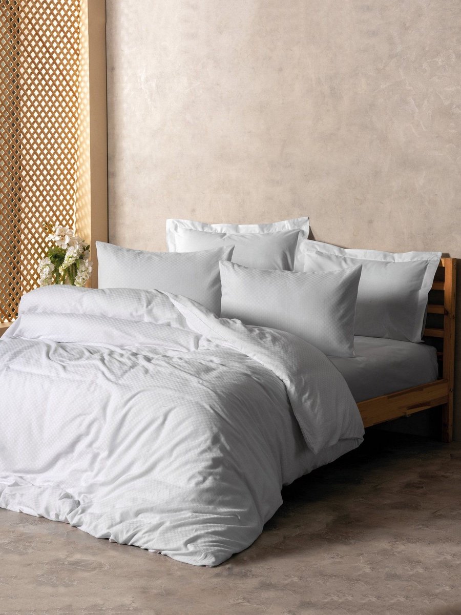 L'Essentiel Maison Beddengoed Plaid -witte - 100% Katoen -2-delig Set - Inclusief Kussensloop - Beschikbaar in 135x200