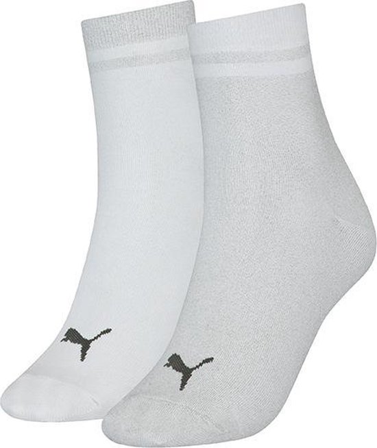 Puma - Dames - 2-Pack Radient Korte Sokken - Wit - 35-38 | bol.com