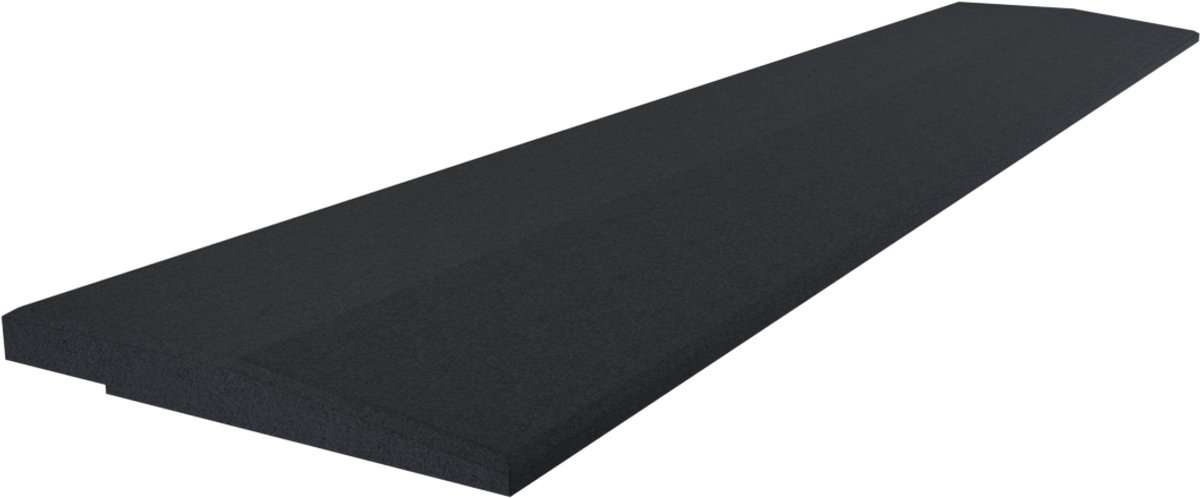 Flow Fitness Oploopprofiel Rubberen Tegel - 100 x 20 x 2 cm - Zwart