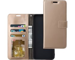 Bookcase Geschikt voor: Huawei P8 Lite - Goud - portemonnee hoesje - Book Cover