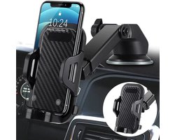 Auto Telefoonhouder - GSM Houder Auto – Telefoonhouders Auto – Autohouder - Auto Accessories - Autohouder Voor Raam, Dashboard - 3-In-1 Dashboard Voorruit Luchtrooster Houder - Auto Mobiele Telefoon Ondersteuning Past Alle Iphone - Zwart
