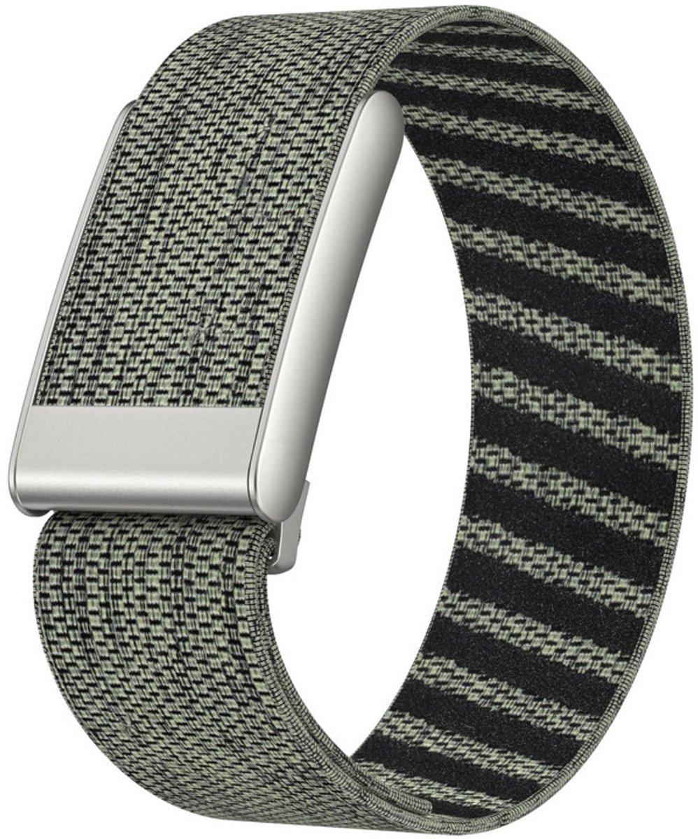 Nylon bandje - geschikt voor WHOOP 5.0 - elastisch met houder - grijs groen
