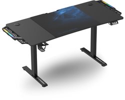 Ultradesk LEVEL V2 LED RGB – Elektrisch Verstelbaar Bureau – Blauw – Voor Gaming, Home Office & Kantoor – Met RGB Verlichting