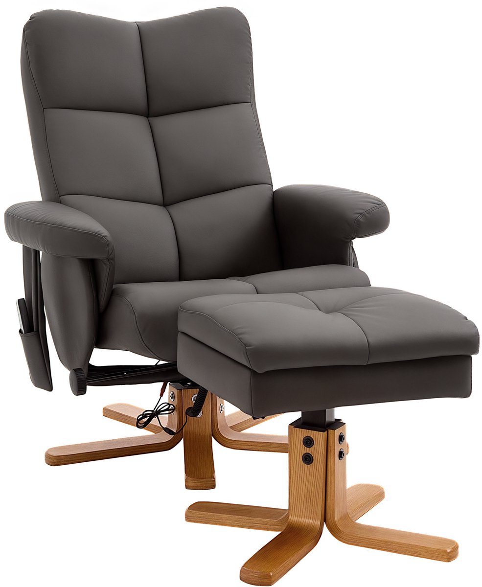 HOMCOM Massagestoel 700-111V02 Bruin met Ligfunctie - HOMCOM - €214,90