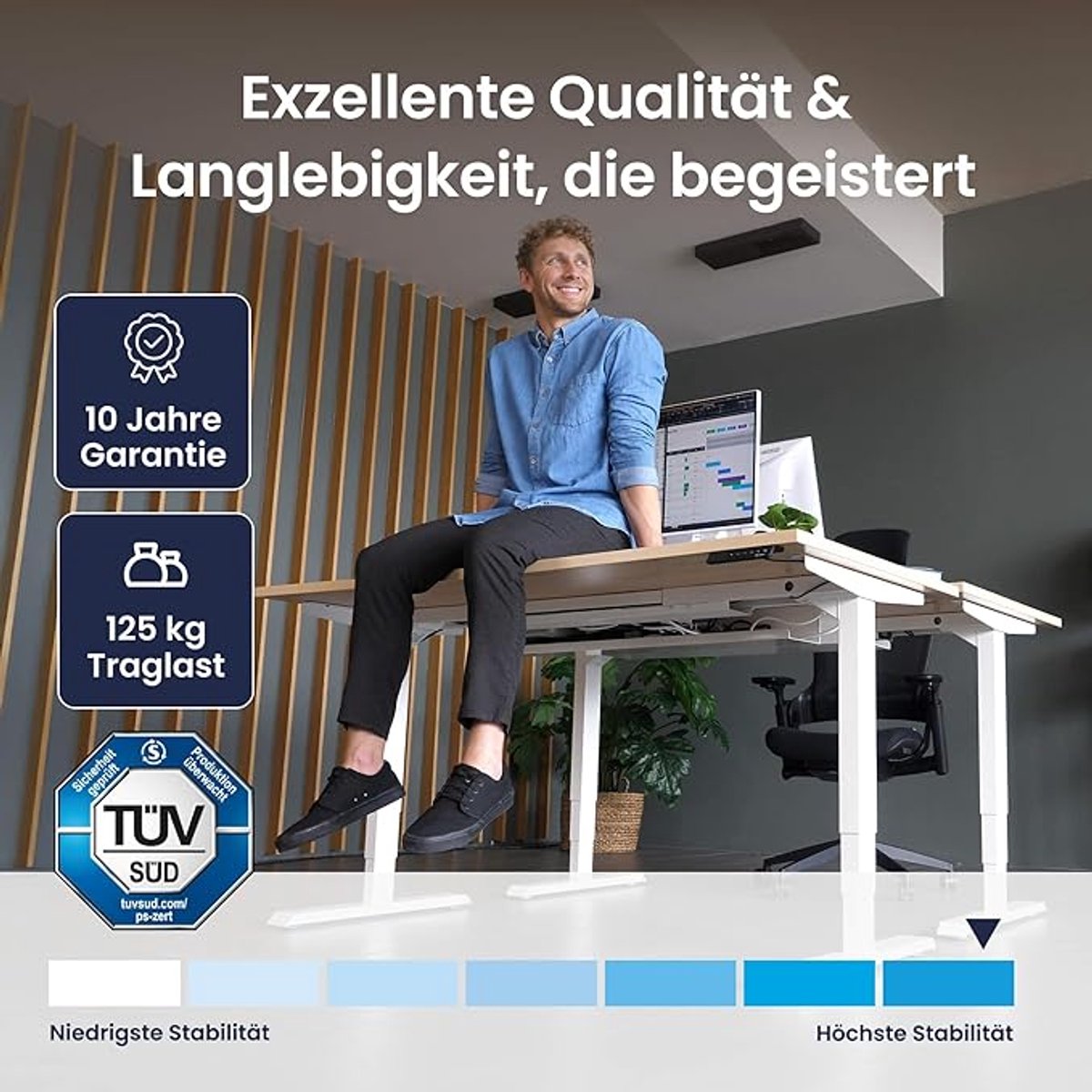 Elektrisch Bureau Hoogte Verstelbaar – Altameubel Desktopia Elite Pro X – Ergonomisch Statafel voor Kantoor en Thuiswerkplek – OLED Handset, Stille Motoren, 180x80 cm, Wit/Grijs