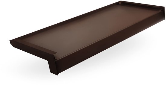 DQ-PP Vensterbank Staal + Poedercoating, 100 cm, Brons RAL 8017, Diepte 40 cm, Weersbestendig, Incl. aluminium eindkappen, Vensterbank, Buitenvensterbank, Vensterbank, Buiten