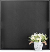 Extra Groot Zwarte Ottomaans Lederen Decoratieve Dienblad voor Salontafel - 22" x 22"