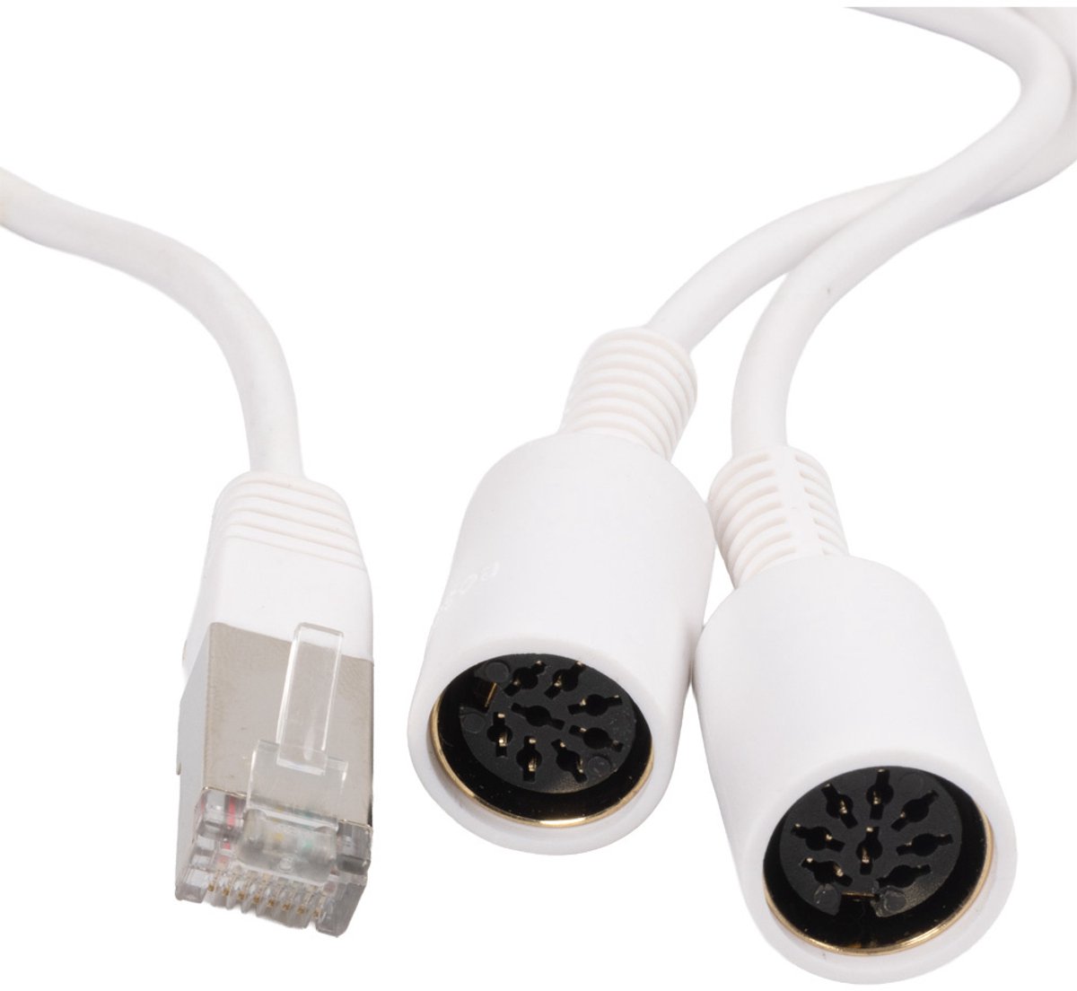 BOSSCOM RJ45 - 2x DIN 8-pins / Powerlink PL8 (v) kabel voor B&O | wit | 3 meter