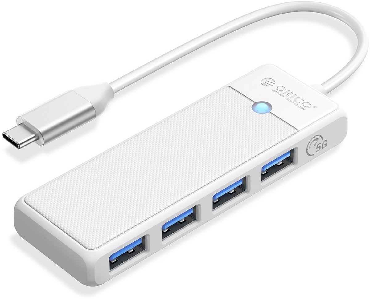 Orico - USB-C Hub - 4x USB-A 3.0 - 5Gbps - Wit
