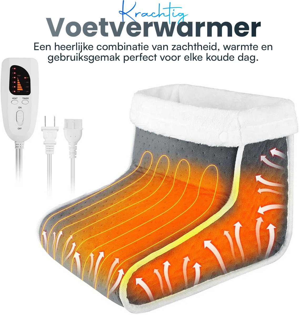 Twenty4seven® Elektrische Voetenwarmer met Timer - Voetverwarmer Electrisch & USB - 6 Warmtestanden - Verwarmde Voetenzak met Overhittingsbeveiliging – foto 2