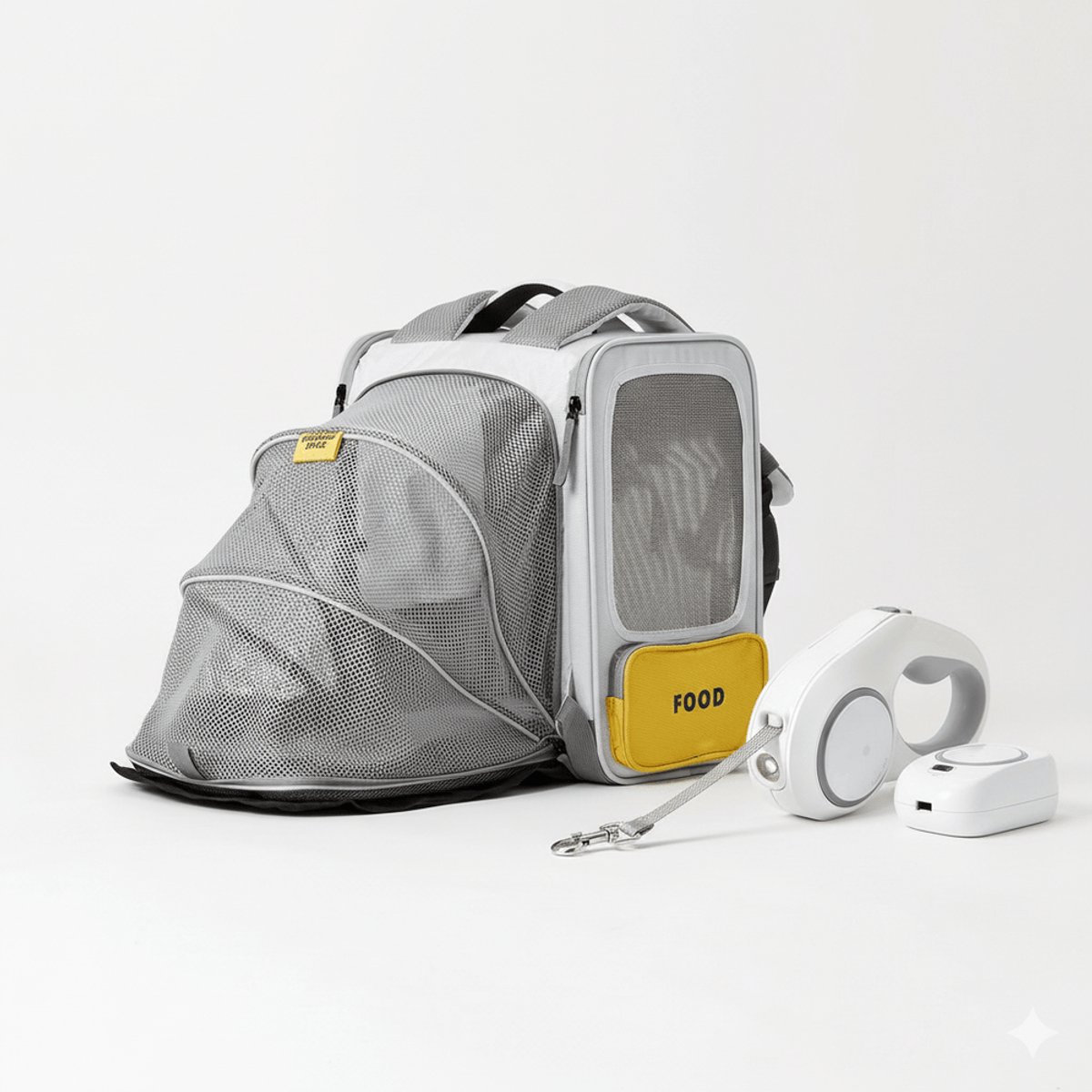 Petkit - Breezy2 Smart Cat Carrier- grey & Petkit - Go Shine - Hondenriemen