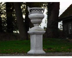 Bloempot met Oren op Sokkel - 103 cm - Steen