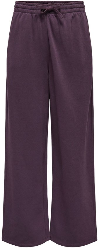 Paarse wijde joggingbroek met trekkoord in de taille.