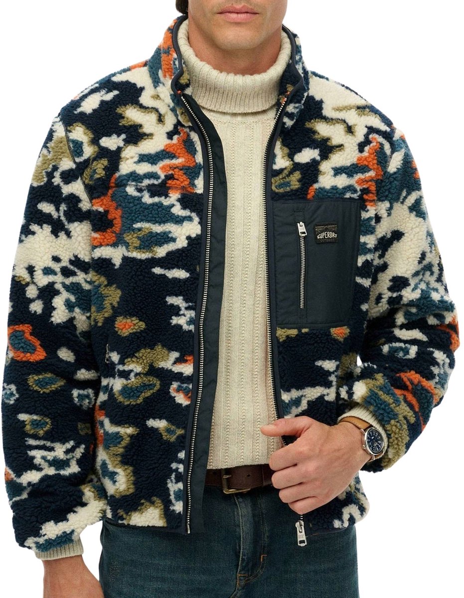Superdry Printed Zip Through Fleece Vest Heren Oranje