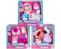 Squishmallows - Squishville Mini Speelset – 4 in 1 - Inclusief Accessoires – 3 Assortimenten – 18,5 x 19 cm