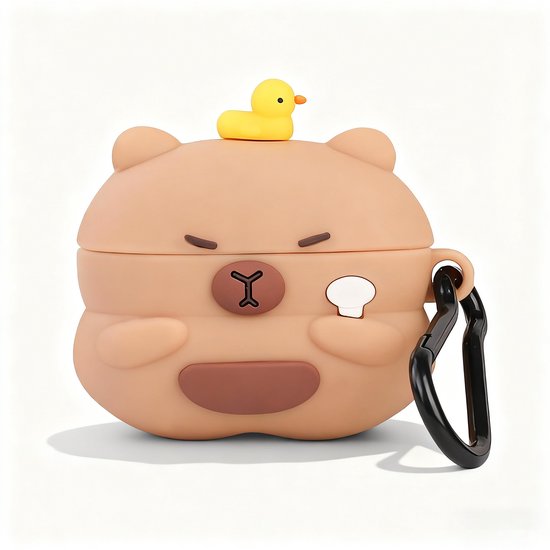 Étui Namajunas pour Apple Pro 3 - Étui en Siliconen pour AirPods Pro 3 - Protection optimale - Protection contre les chutes - Étui Capybara en Siliconen - Avec mousqueton - Capybara