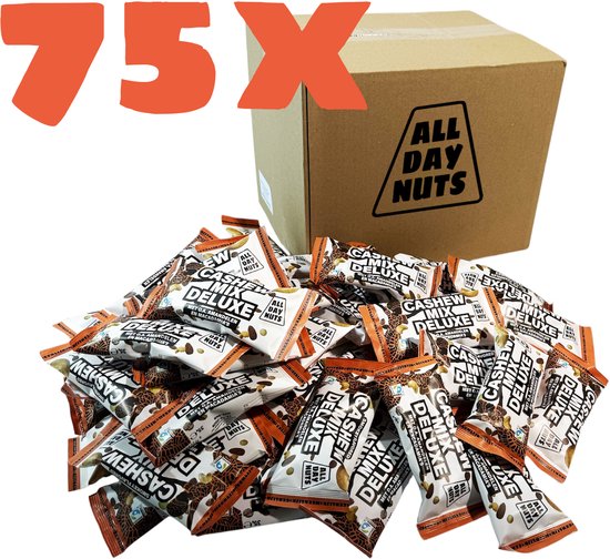 All Day Nuts – 75x noten snack zakjes 35g – luxe cashew notenmix – 2,6 kg – gezonde avond snack – ideaal voor thuis, op de bank en bij de borrel (DL 35 75)