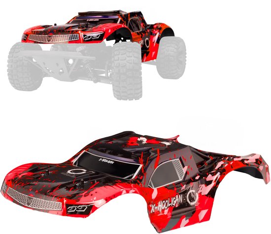 Carrosserie Overmax X-Hooligan – Carrosserie RC Auto – Capot de remplacement pour X-Hooligan – Accessoire pour Monster Truck RC – Nieuwe Look – Durable et léger – Montage facile – Personnalisez votre RC – Design pour course tout-terrain et cascades