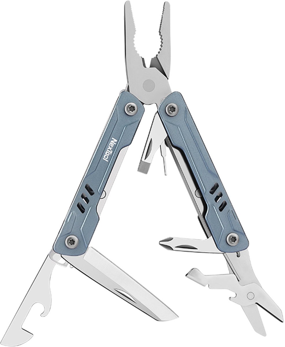 NexTool Mini Sailor S11 – Multitool 11-in-1 – Blauw RVS – Compact & Veelzijdig