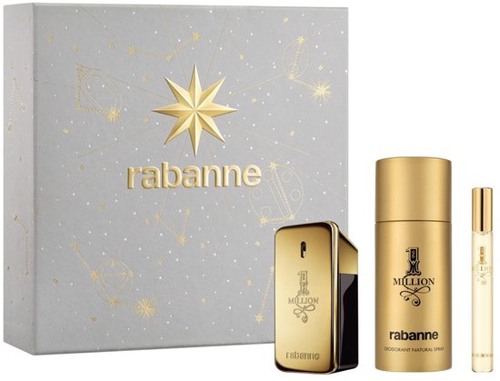 Paco Rabanne 1 Million Coffret Parfum Homme 3 Pièces - Déodorant 150 ml - Eau de Toilette 10 ml - Eau de Toilette 50 ml