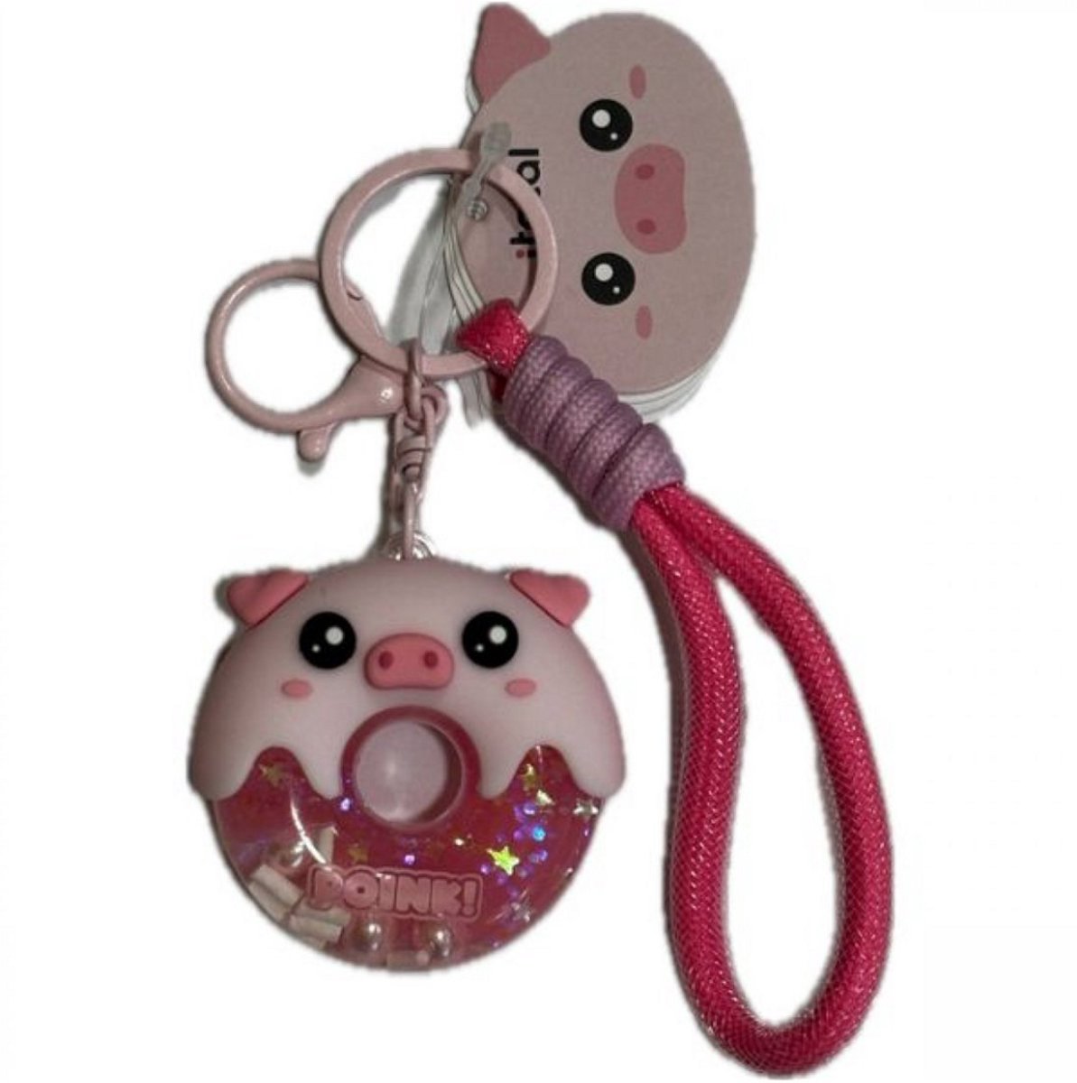 iTotal Sleutelhanger Donuts Varkentje Keychain Donuts PIGGY Plastic and Metal 5.0x5.2x1.8cm