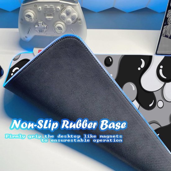 Grote RGB Gaming Muismat met LED Verlichting en Antislip Ondergrond — afbeelding 5
