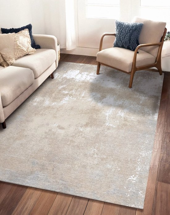 Dutch Style de vie - Tapis - Argentella 13 beige/naturel - PES/ Katoen/Viscose - Beige