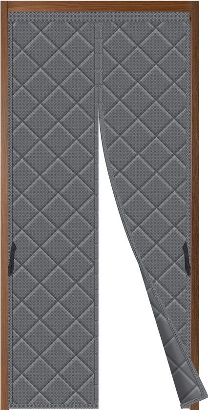 Thermogordijn Deur – Verduisterend & Isolerend – Warmte- en Koudebescherming – Winddicht Magnetisch Deur Voor Balkon & Woonkamer – Zelfklevend Klittenband – 100x220 cm