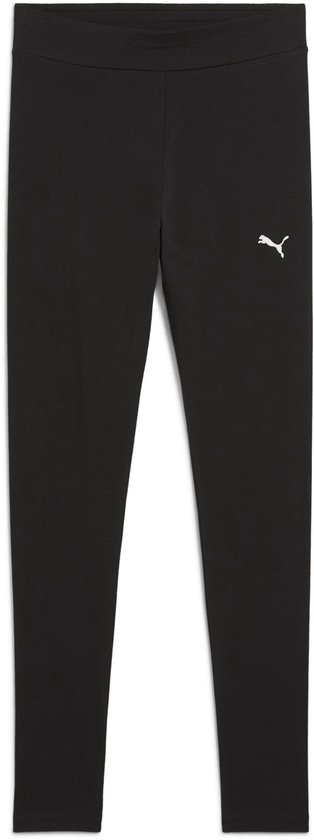 Zwarte PUMA dames sportlegging met logo, liggend.
