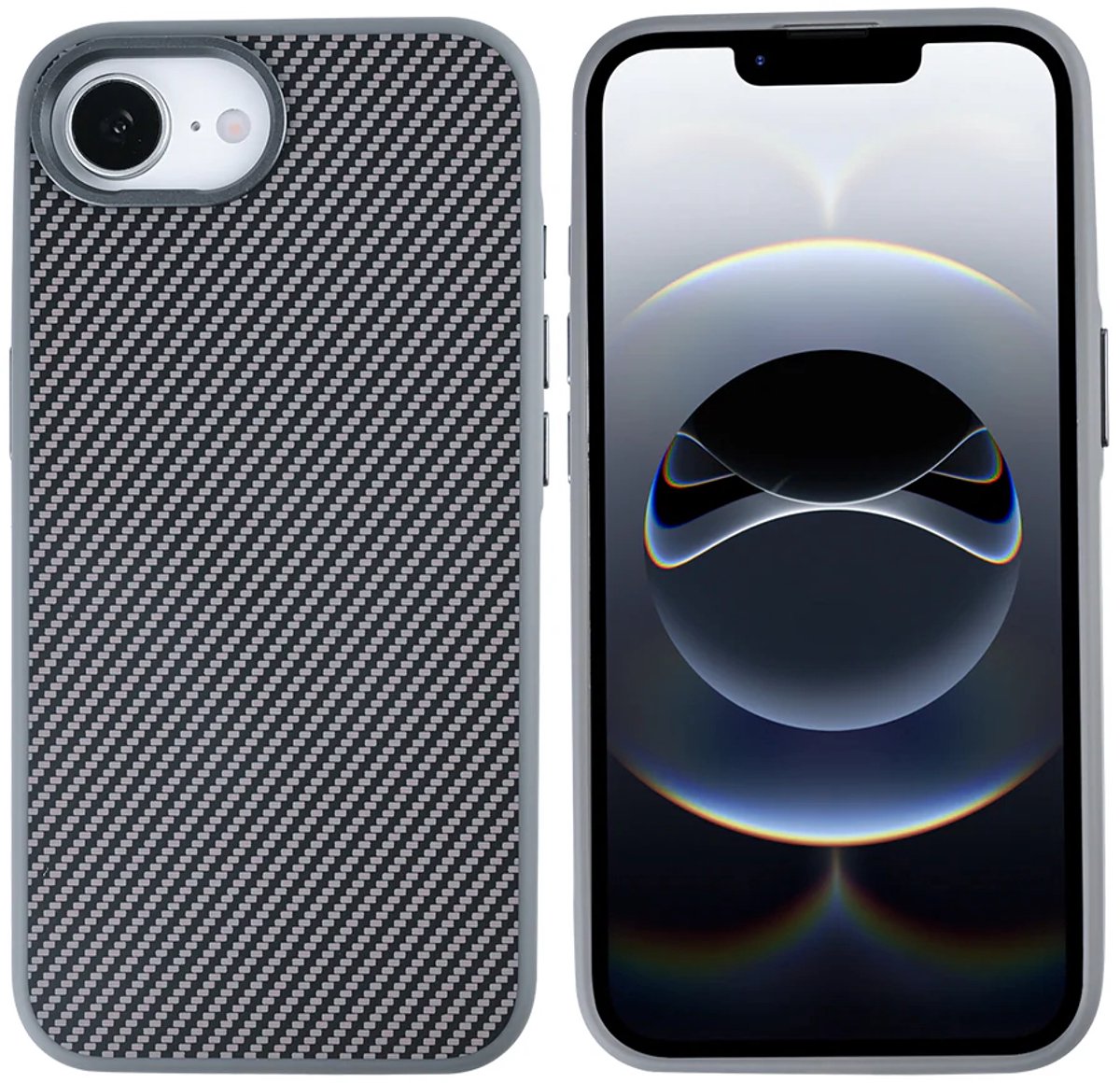 Rixus Mag Carbon With MagSafe For iPhone 16e Titanium Grey