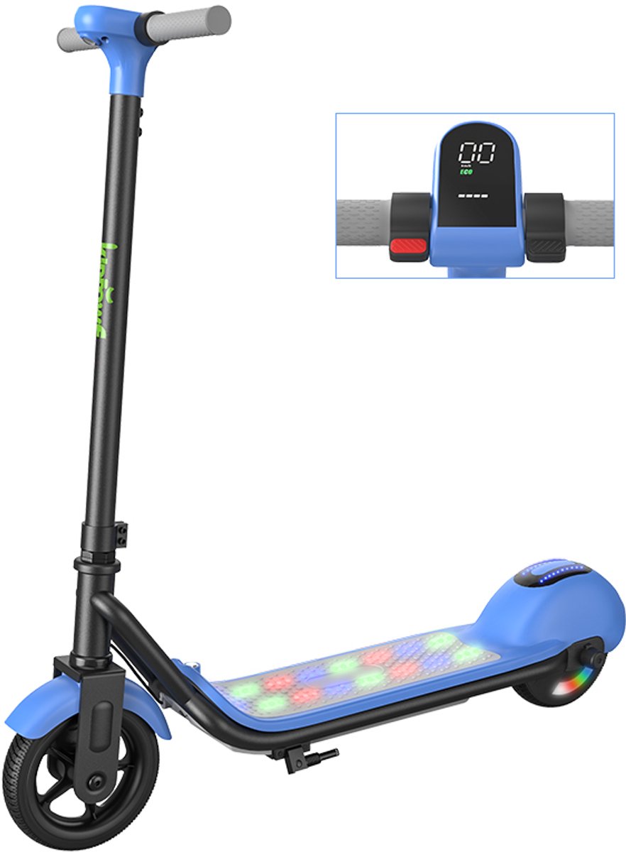 KIDDOWE K1 Elektrische Step Kinderen - 6 tot 12 jaa - 130W - Max 14 km/u - 5-8 km Bereik - Incl LED wielen - Blauw - KIDDOWE - €119,99