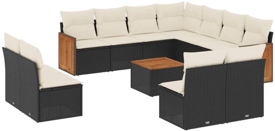 vidaXL-12-delige-Loungeset-met-kussens-poly-rattan-zwart