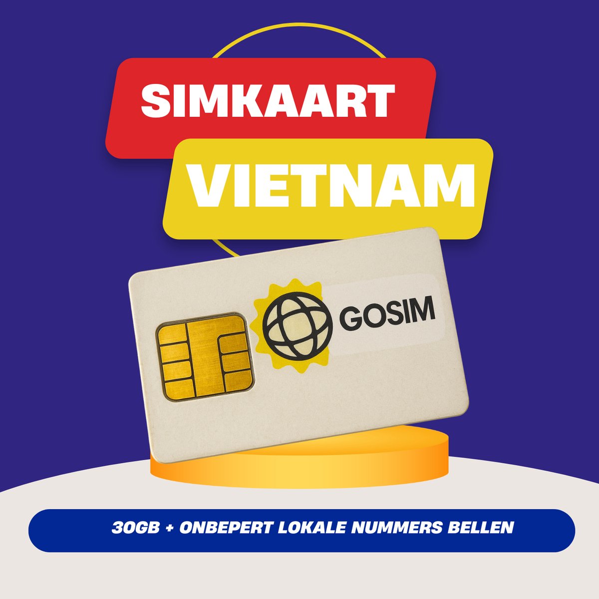 Vietnam Prepaid SIM – 30GB Data + Onbeperkt Bellen | 30 Dagen Geldig | Alle Netwerken