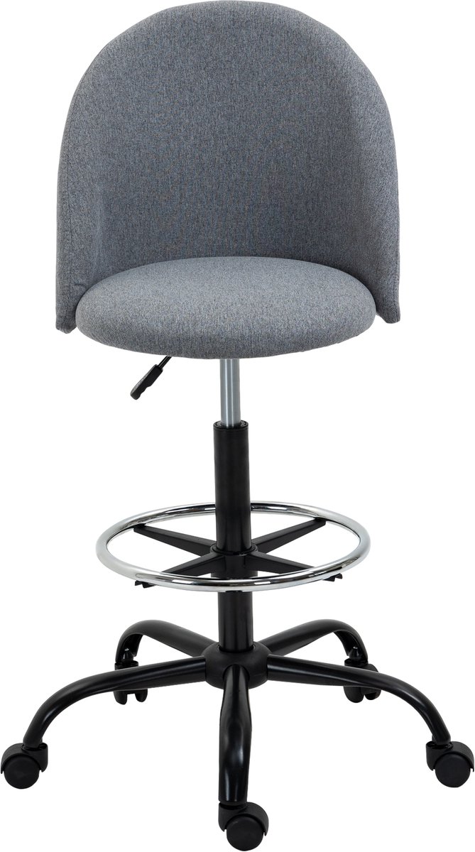 Vinsetto-Staande Bureaustoel-Linnen-48x60x125cm-Grijs