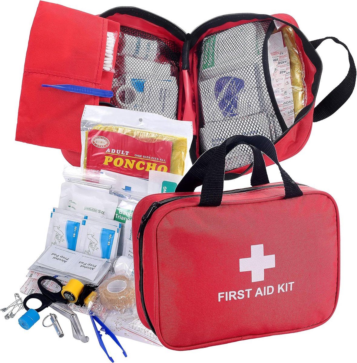 EHBO-Set 180-Delig, Complete Variëteit Outdoor Survival Emergency Box voor Werkplek, Thuis, Auto, Camping, Reizen, Sport Mini Box Medische Noodhulp