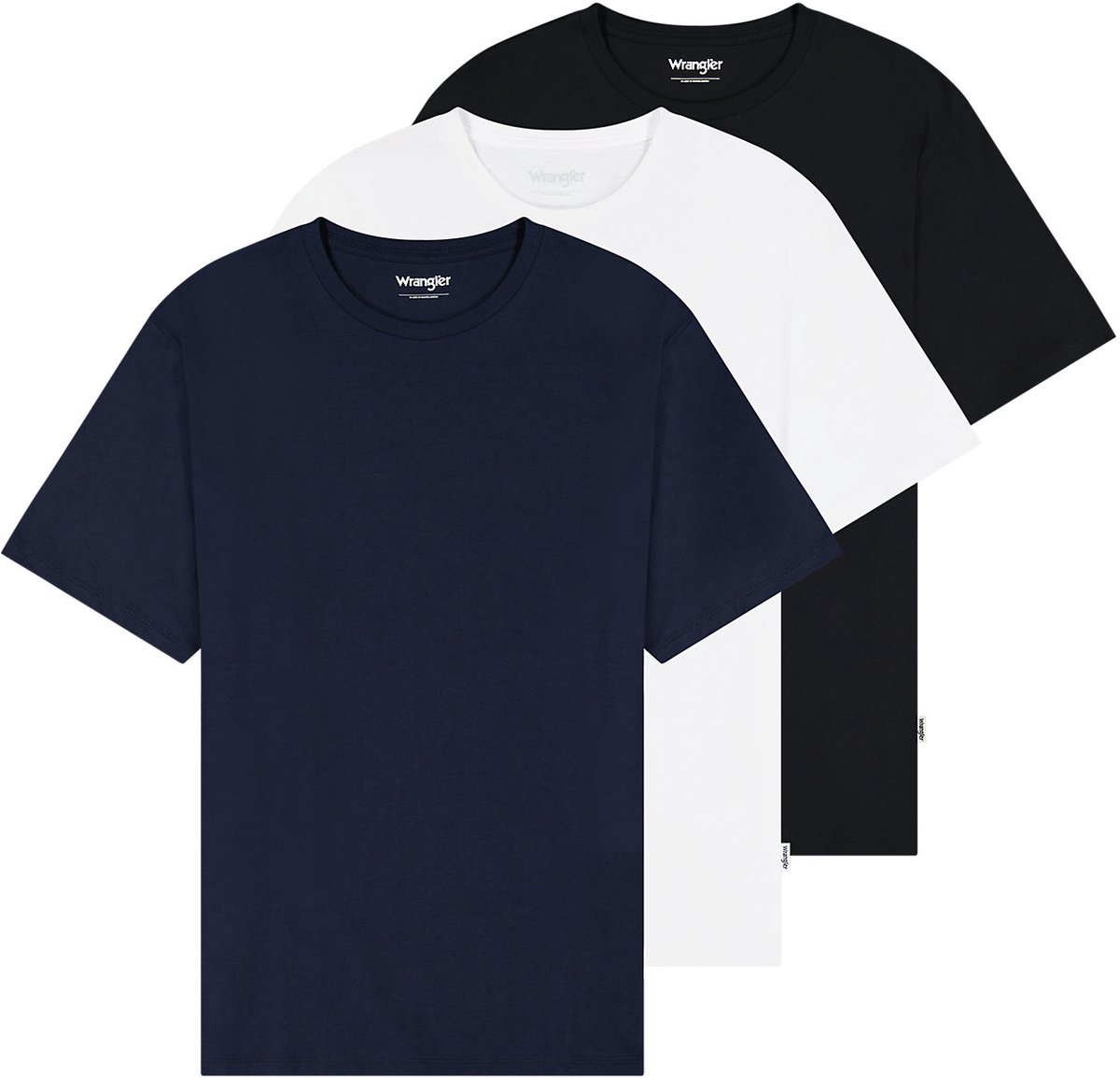 WRANGLER 3 PACK TEE REGULAR HEREN Zwart