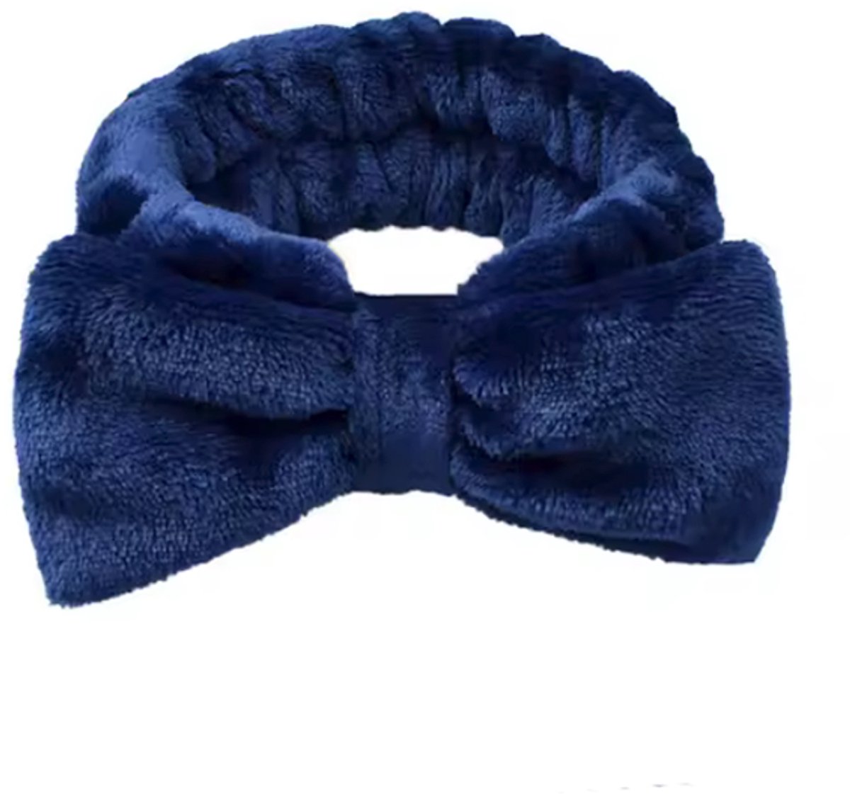 Skincare hoofdband met strik - Blauwe Make-up hoofdband - Gezichtverzorgings band - Elastisch - Hoofdband - Skincare Headband - Blauw met strik - CHPN