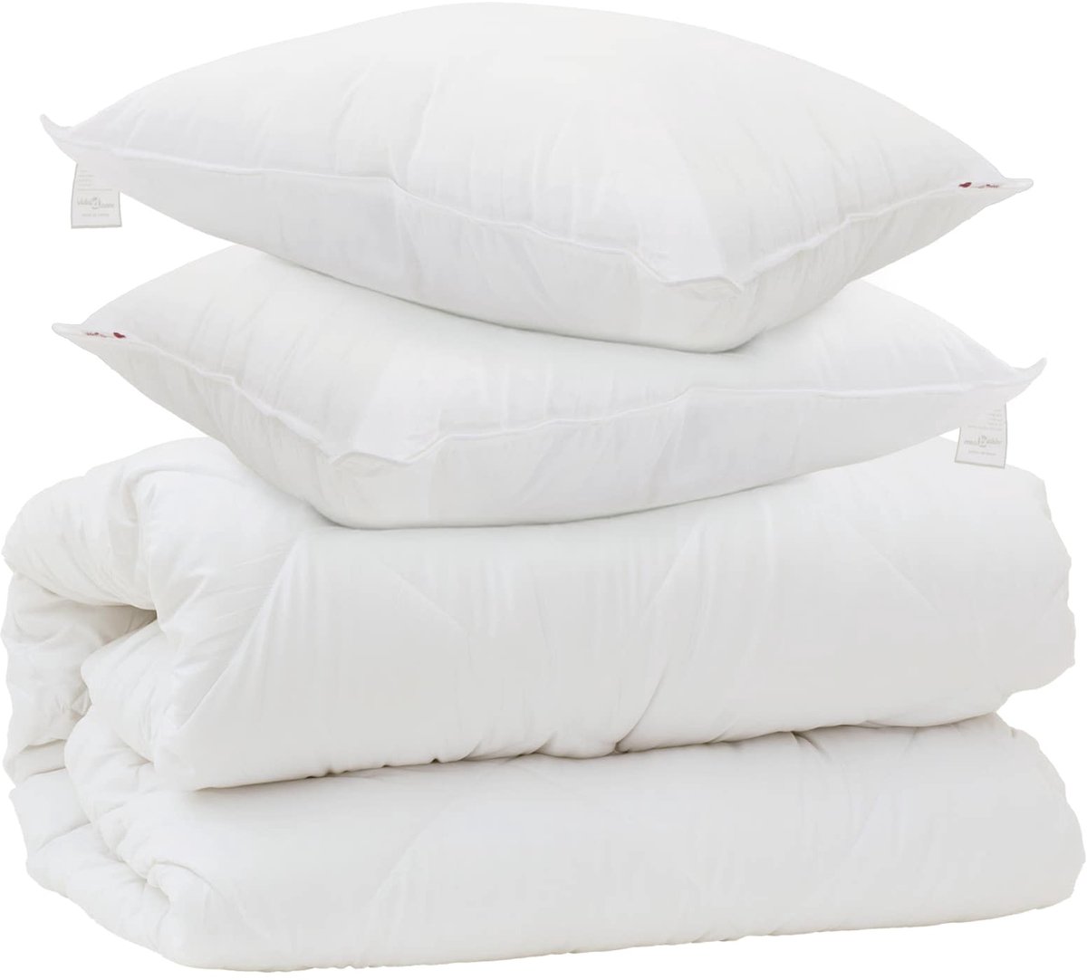 vidaXL - Dekbed - met - Kussens - met - kussen - 3 - pcs - Wit - Microvezel