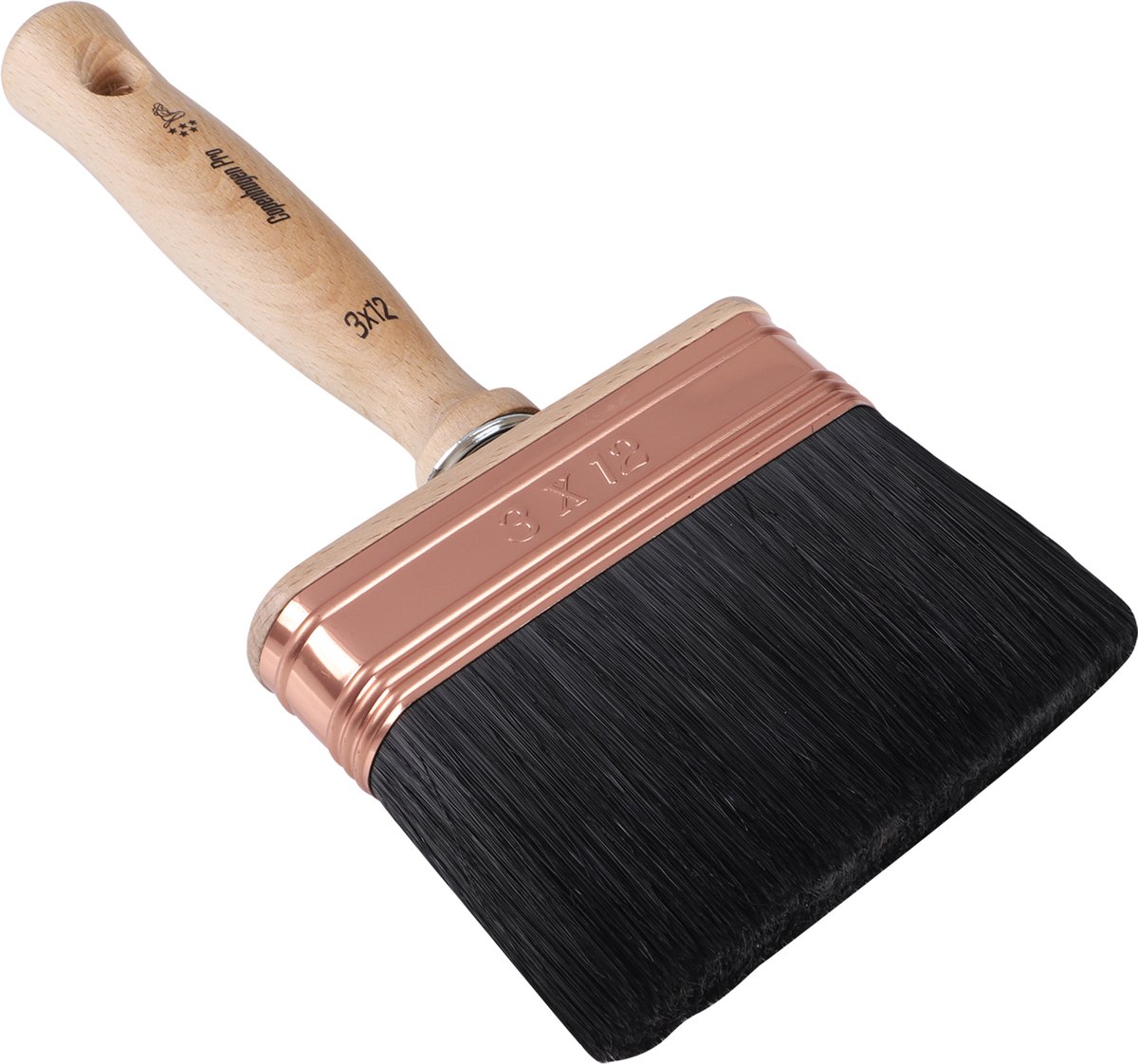 Copenhagen Pro Classic blokwitter - maat 3 x 12 - zwart Chinees varkenshaar mix - houten steel - *****