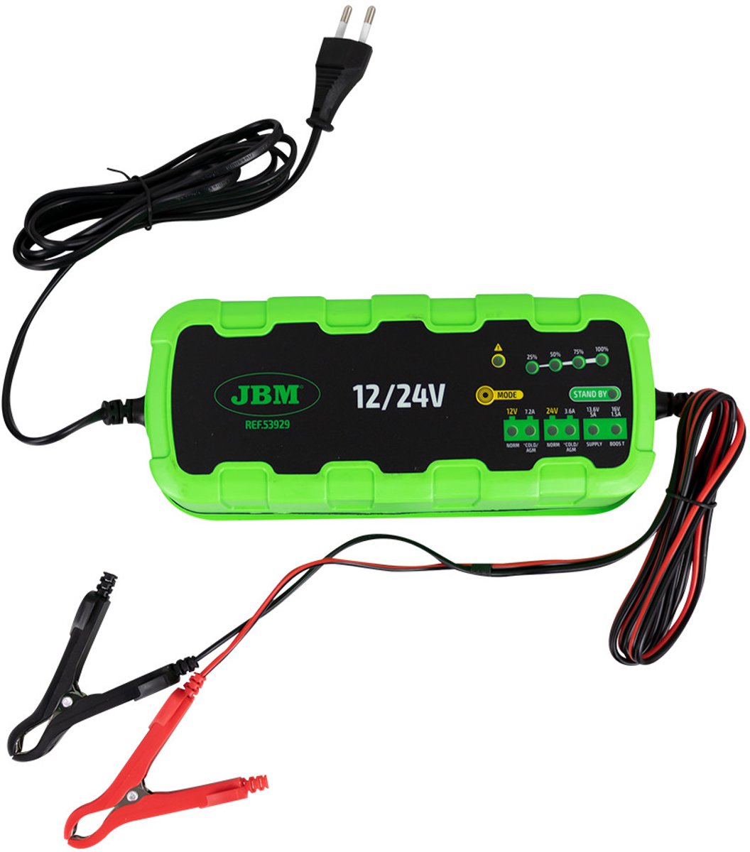 JBM Acculader 12/24V – Automatisch (150W)