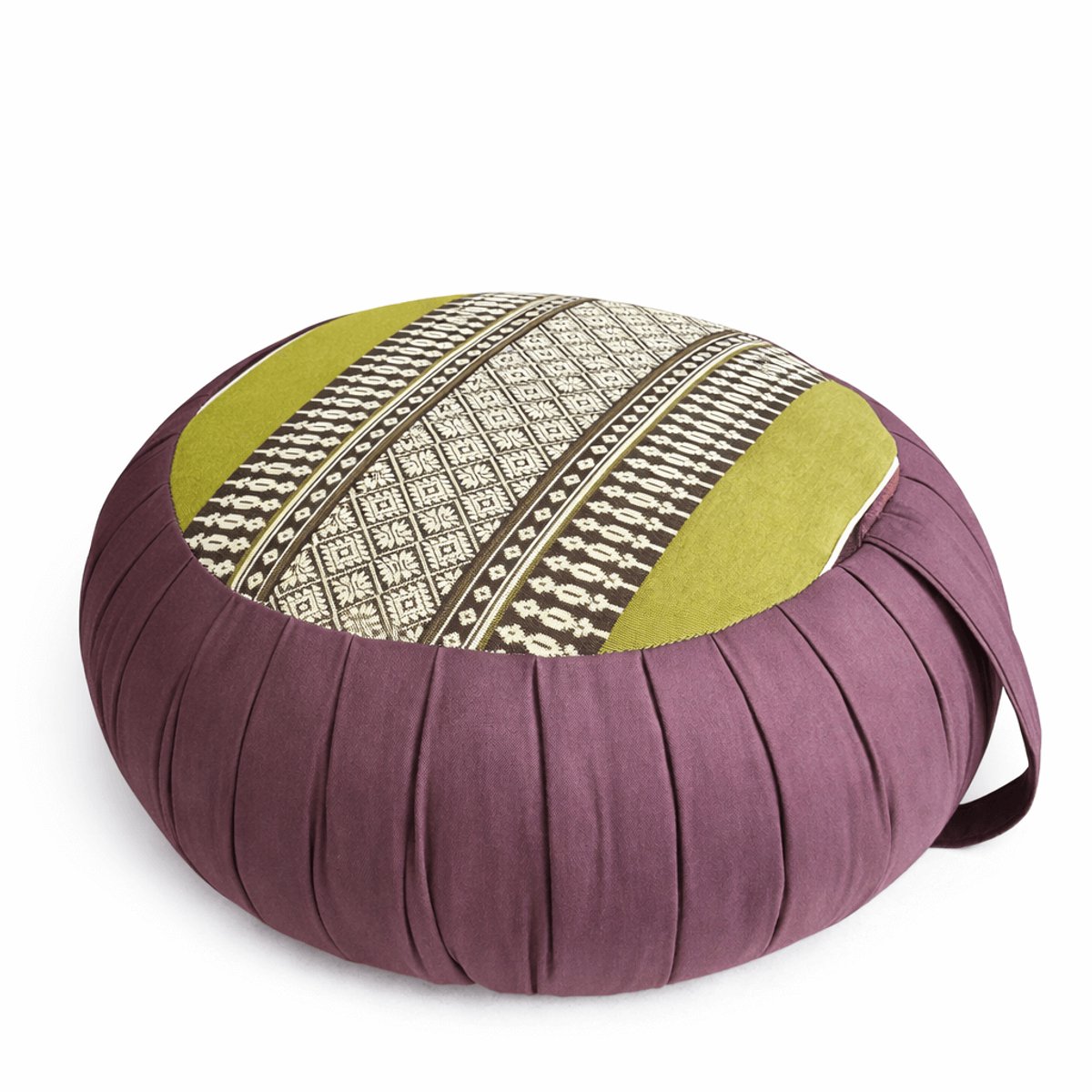Meditatiekussen op de vloer, rond zitkussen perfect cadeau voor yogi's