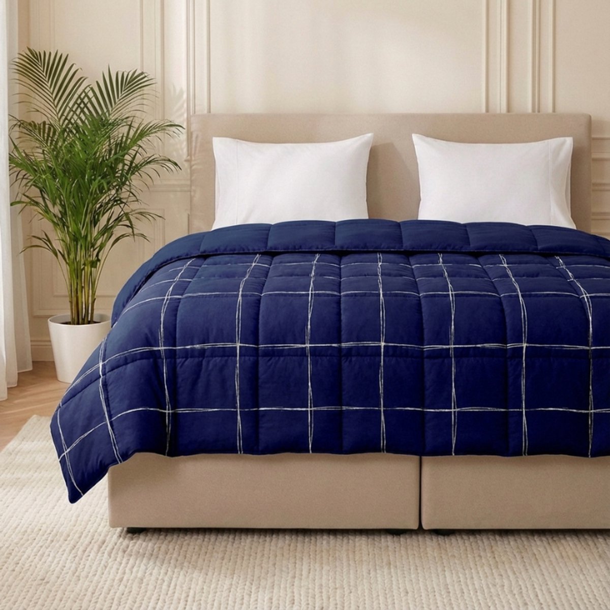 Dekbed-Discounter - Fresh and Co Dekbed Zonder Overtrek 240 x 200 cm - Wasbaar dekbed - Wasbaar op 40 graden - Verkoelend dekbed - Navy