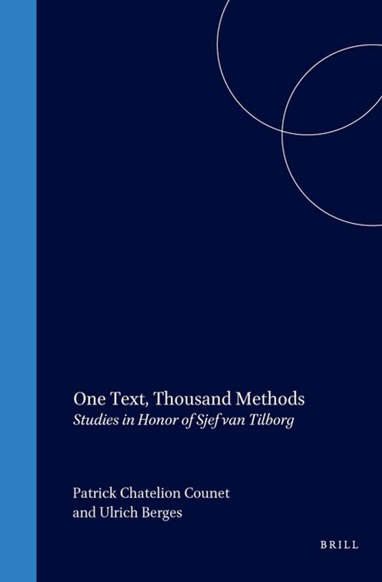 Boekomslag: donkerblauwe achtergrond met dunne witte cirkels, titel 'One Text, Thousand Methods' en Brill-logo.