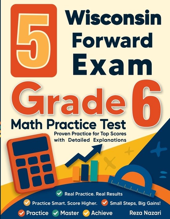5 Wisconsin Forward Exam Grade 6 Math Practice Tests - cover