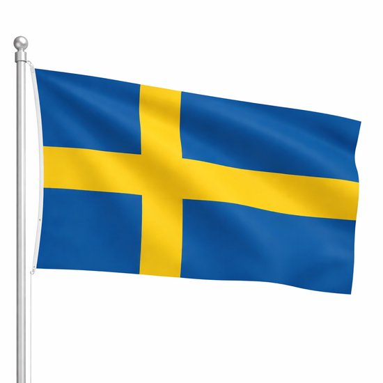 Het Vlaggenschip - Vlag Zweden - 90 x 150 centimeter