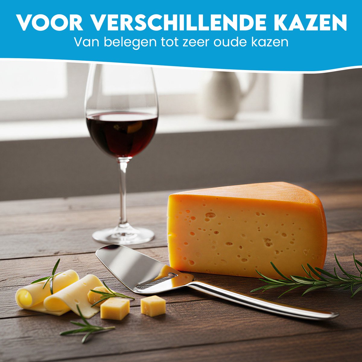 Kaasschaaf - Voor Belegen en Oude Kazen - RVS - Vaatwasserbestendig - Ergonomisch - Zilver — cadeau in Cadeau-ideeën - foto 2